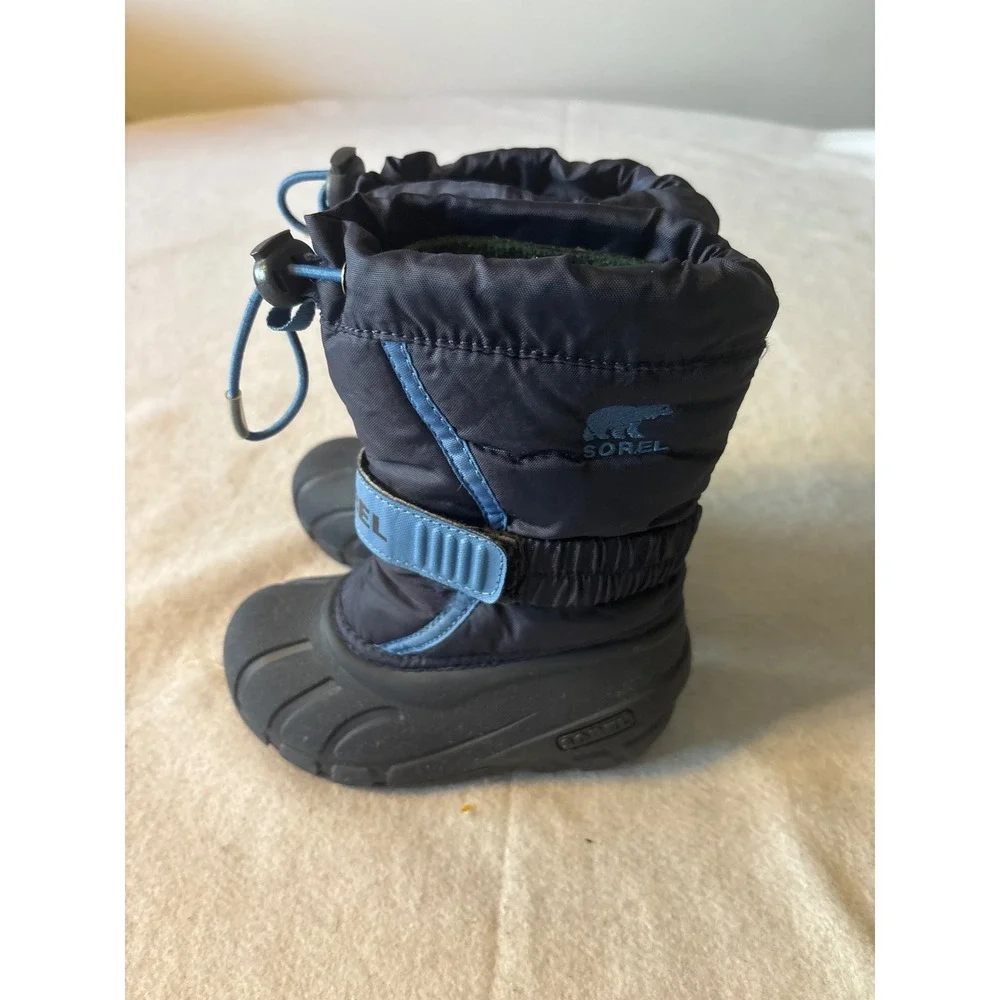 Sorel‎ Snow Boots Toddler 9 Navy Blue Excellent Waterproof Insulated NC1885-464